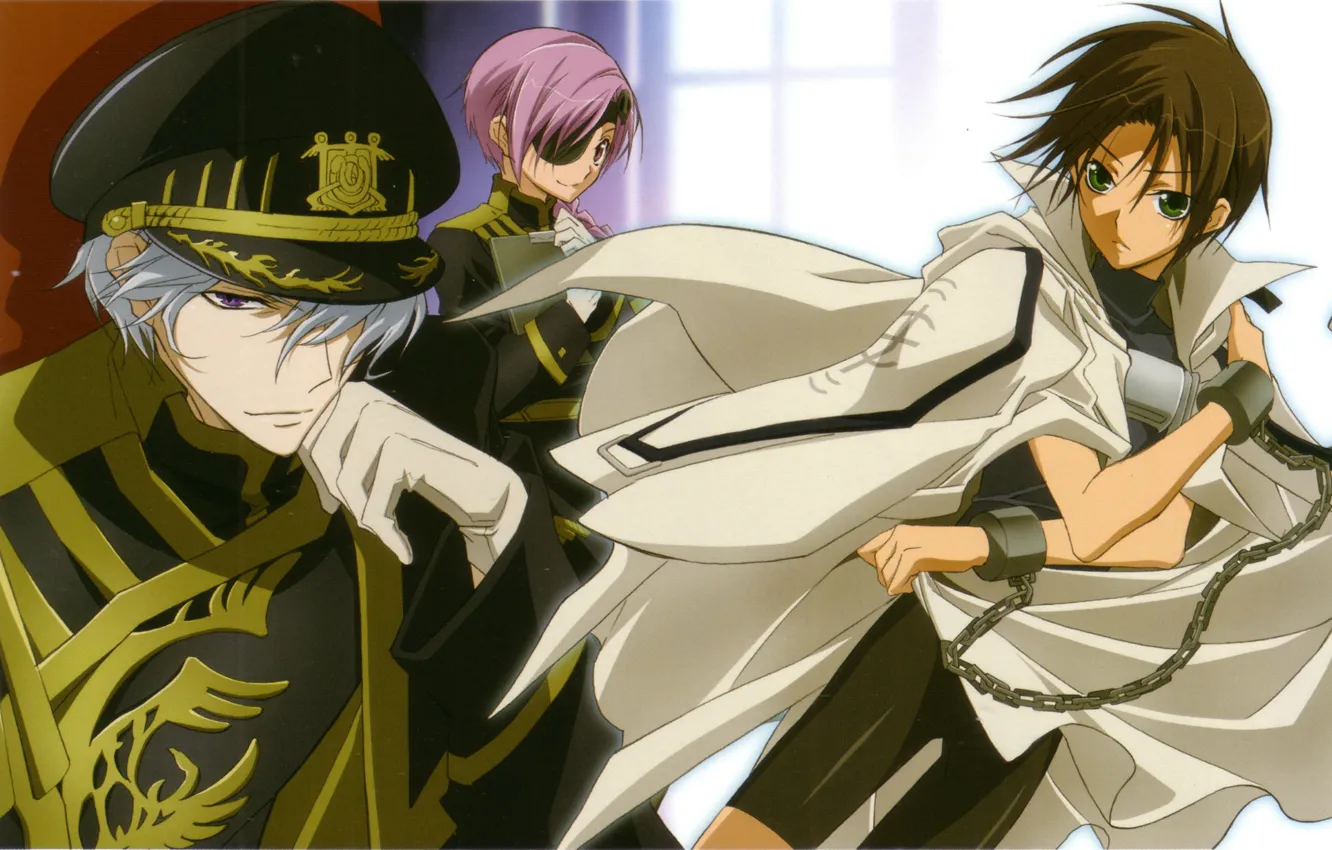 Photo wallpaper chain, headband, cloak, cap, art, military uniform, 07-Ghost, ayanami