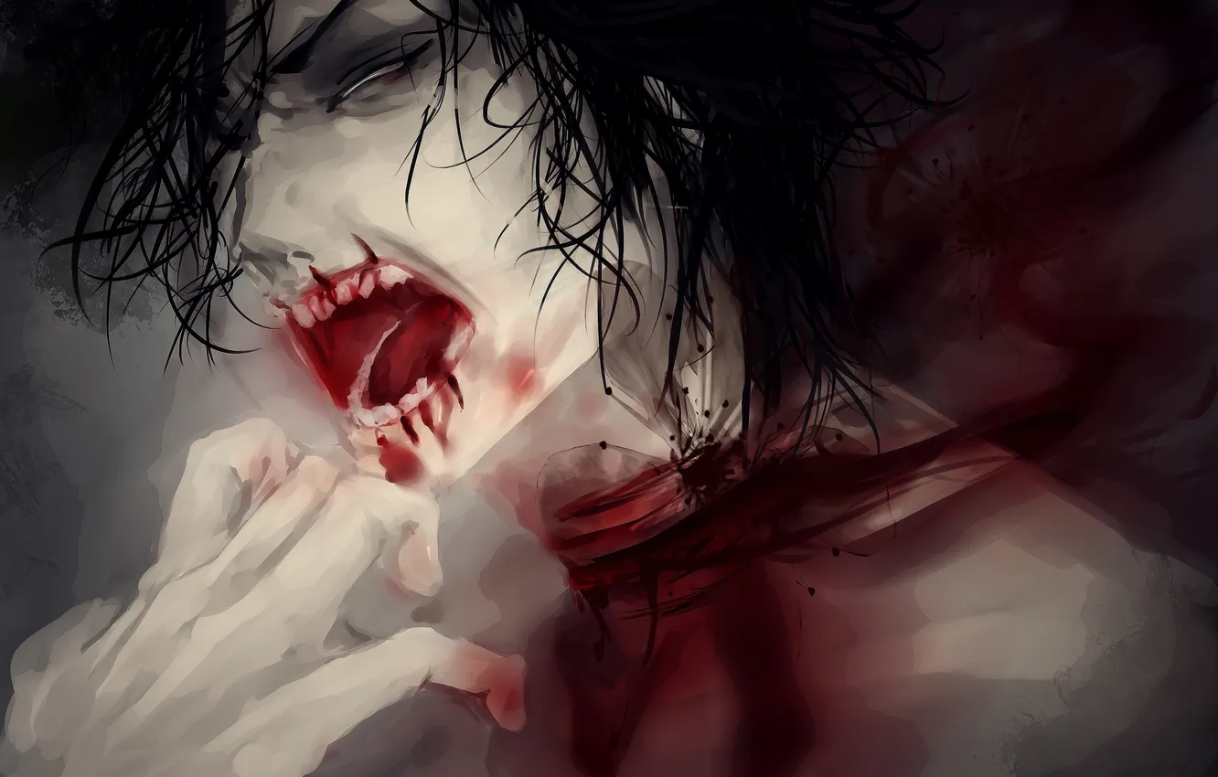 Photo wallpaper blood, cuts, guy, Creek, wounds, throat