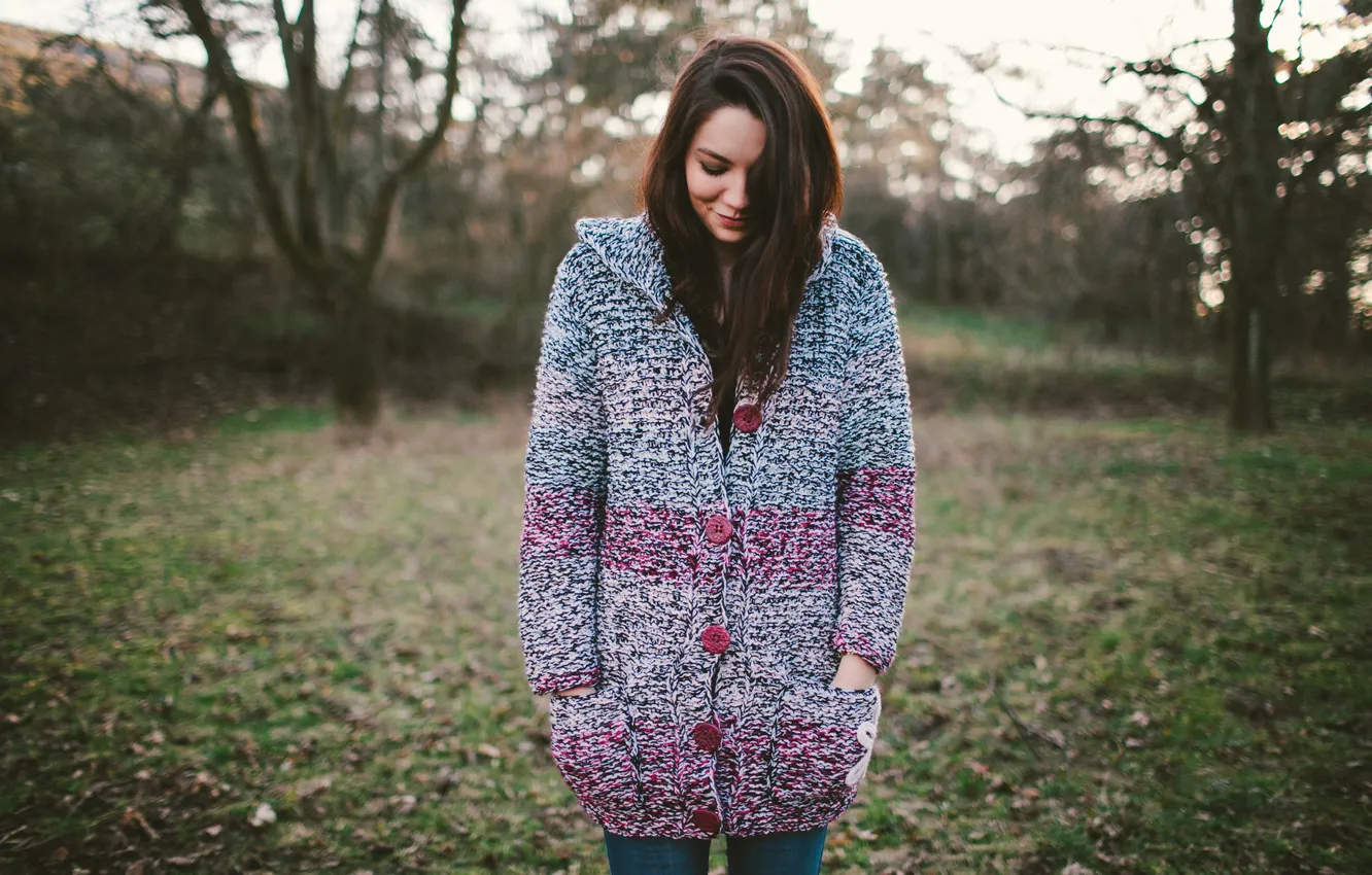 Photo wallpaper nature, portrait, sweater