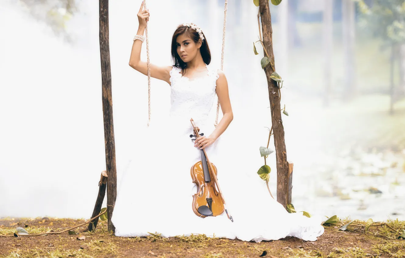 Photo wallpaper girl, music, violin