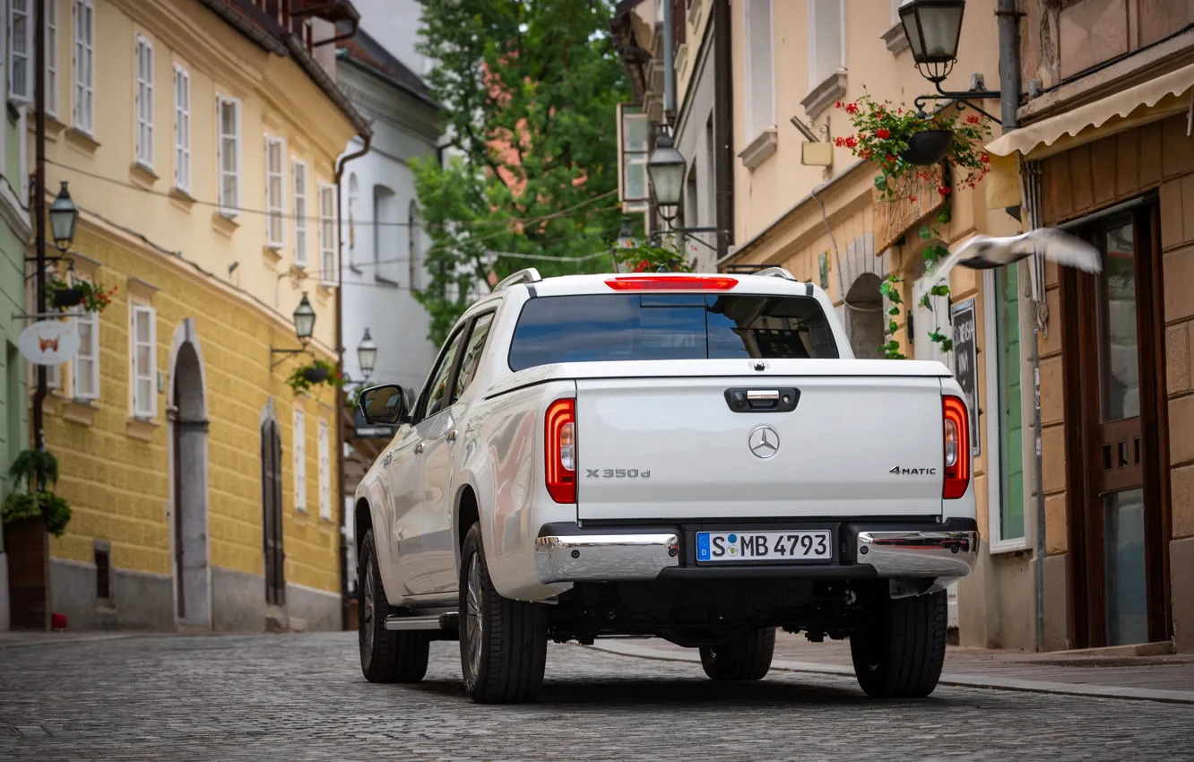 Photo wallpaper white, street, Mercedes-Benz, rear view, pickup, 2018, X-Class