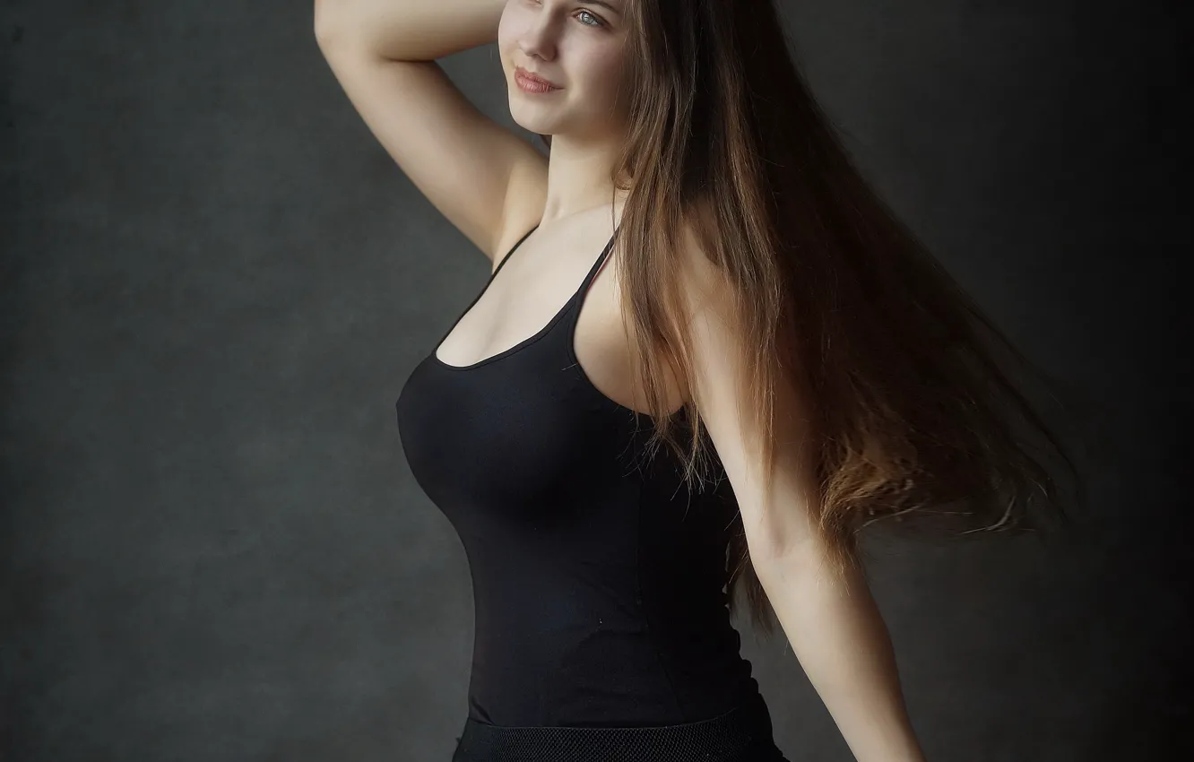 Photo wallpaper chest, smile, portrait, sponge, Anya, retouching, Ilya * Filimoshin