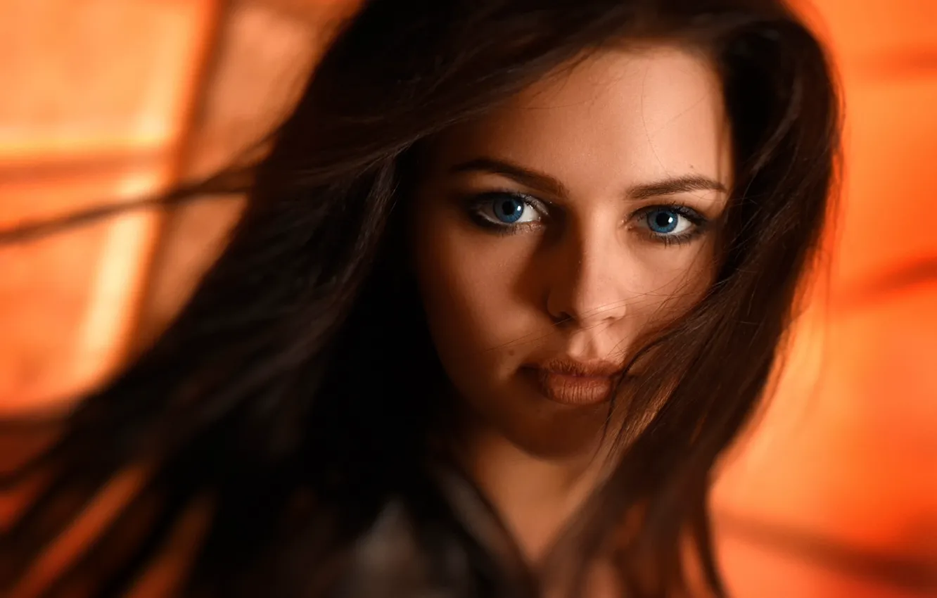 Photo wallpaper portrait, beauty, Anastasia, bokeh, blue-eyed, Nastya