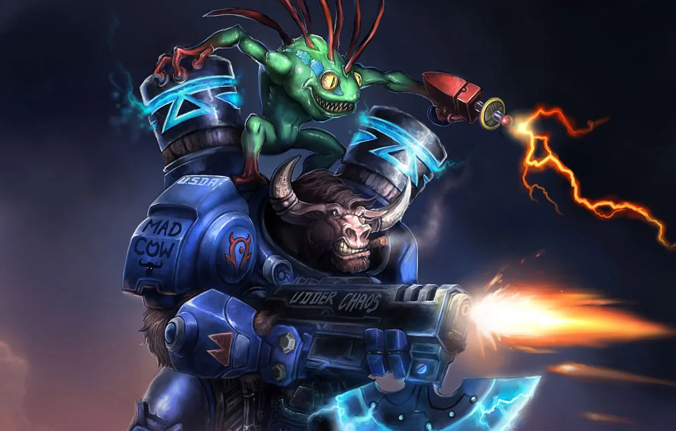 Photo wallpaper machine, starcraft, the Minotaur, infantryman, tauren