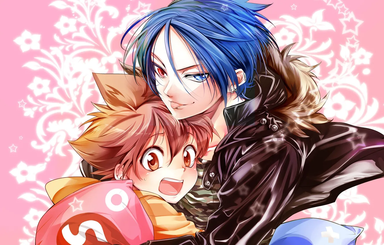 Photo wallpaper anime, art, guy, sawada tsunayoshi, Rokudou Mukuro, Katekyo Hitman REBORN!