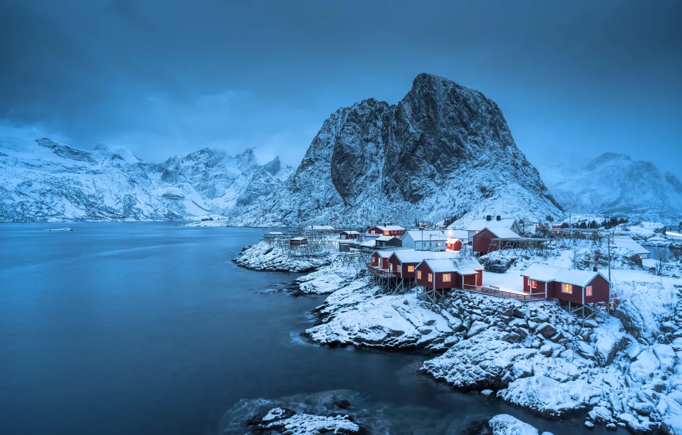 Photo wallpaper winter, Norway, Lofoten