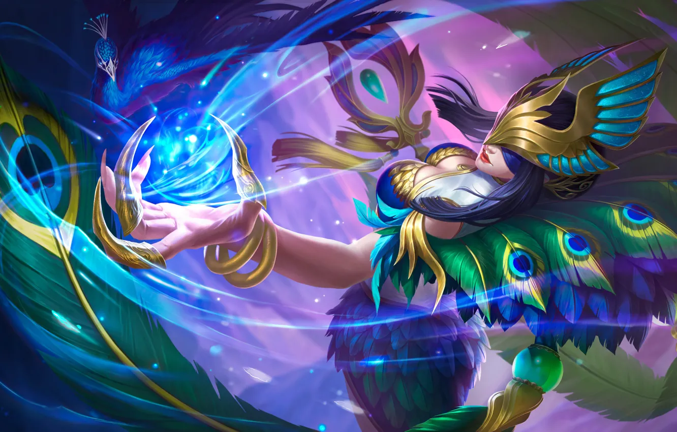 Photo wallpaper magic, the game, game, characters, big Breasts, tail, League of Legends, pheasant