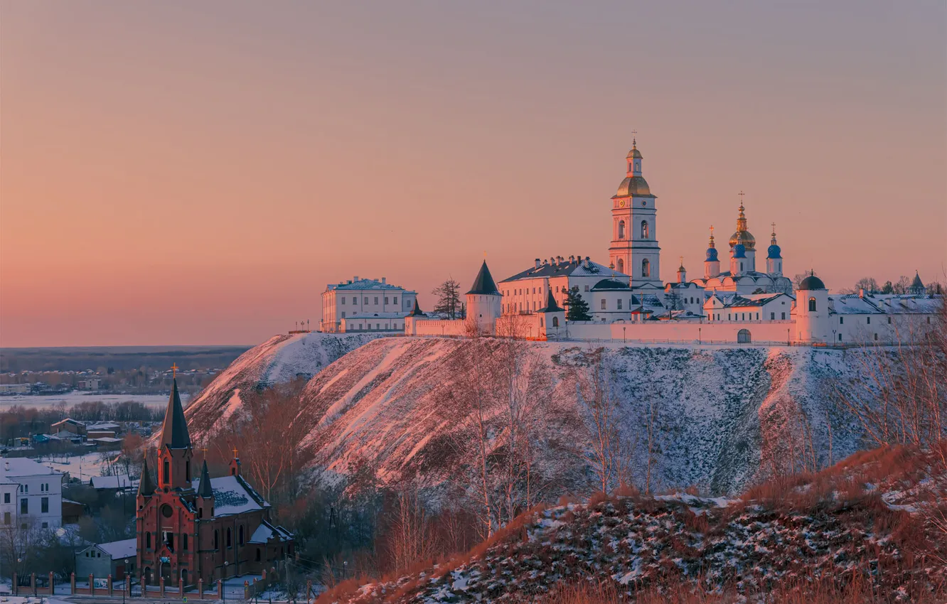 Photo wallpaper hill, Russia, the Church, temples, Church, Tobolsk, Tobolsk Kremlin, Holy Trinity Church