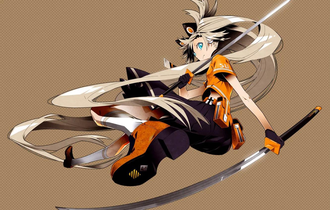 Photo wallpaper girl, sword, vocaloid, ears, Vocaloid, seeu