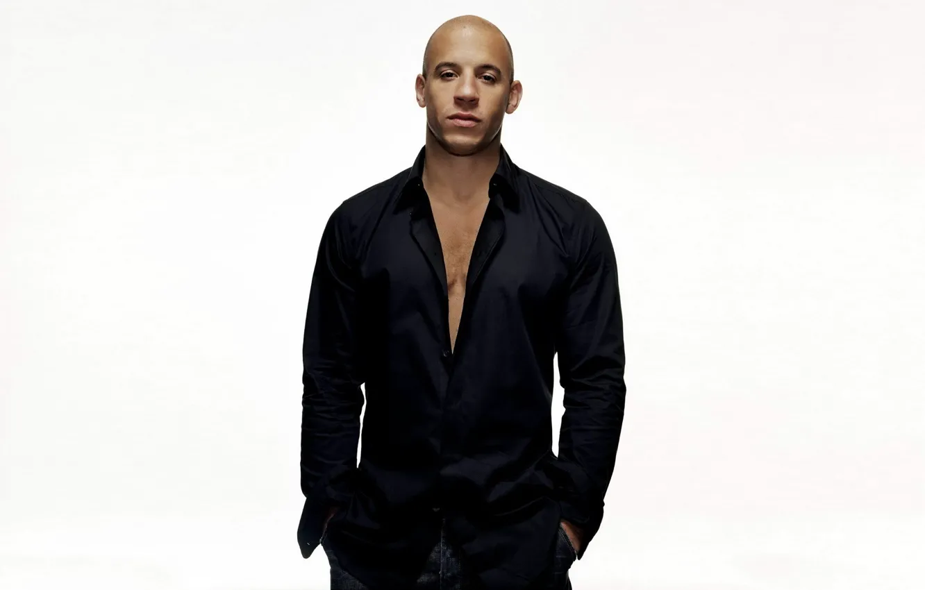 Photo wallpaper actor, VIN Diesel, black shirt