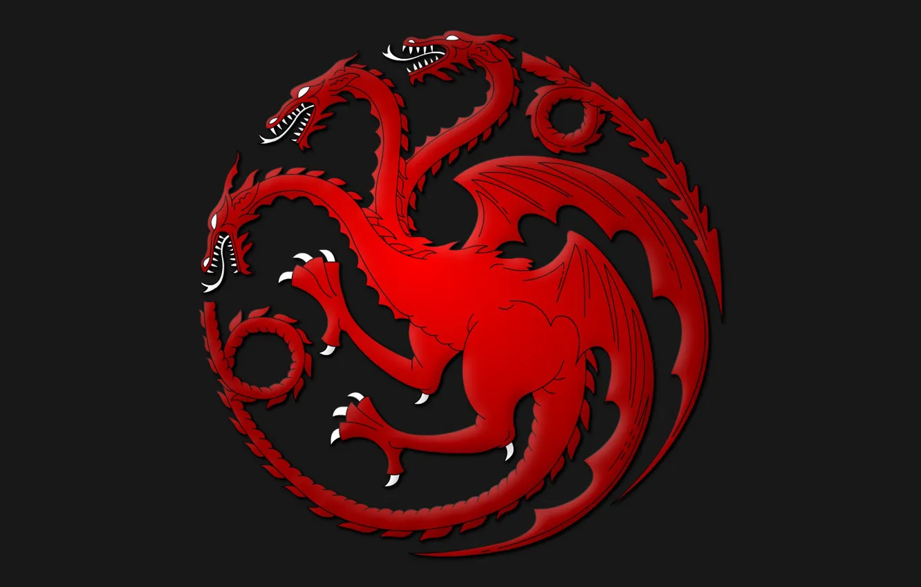 Photo wallpaper symbol, dragon, Game of Thrones, fire and blood, House Targaryen, red dragons
