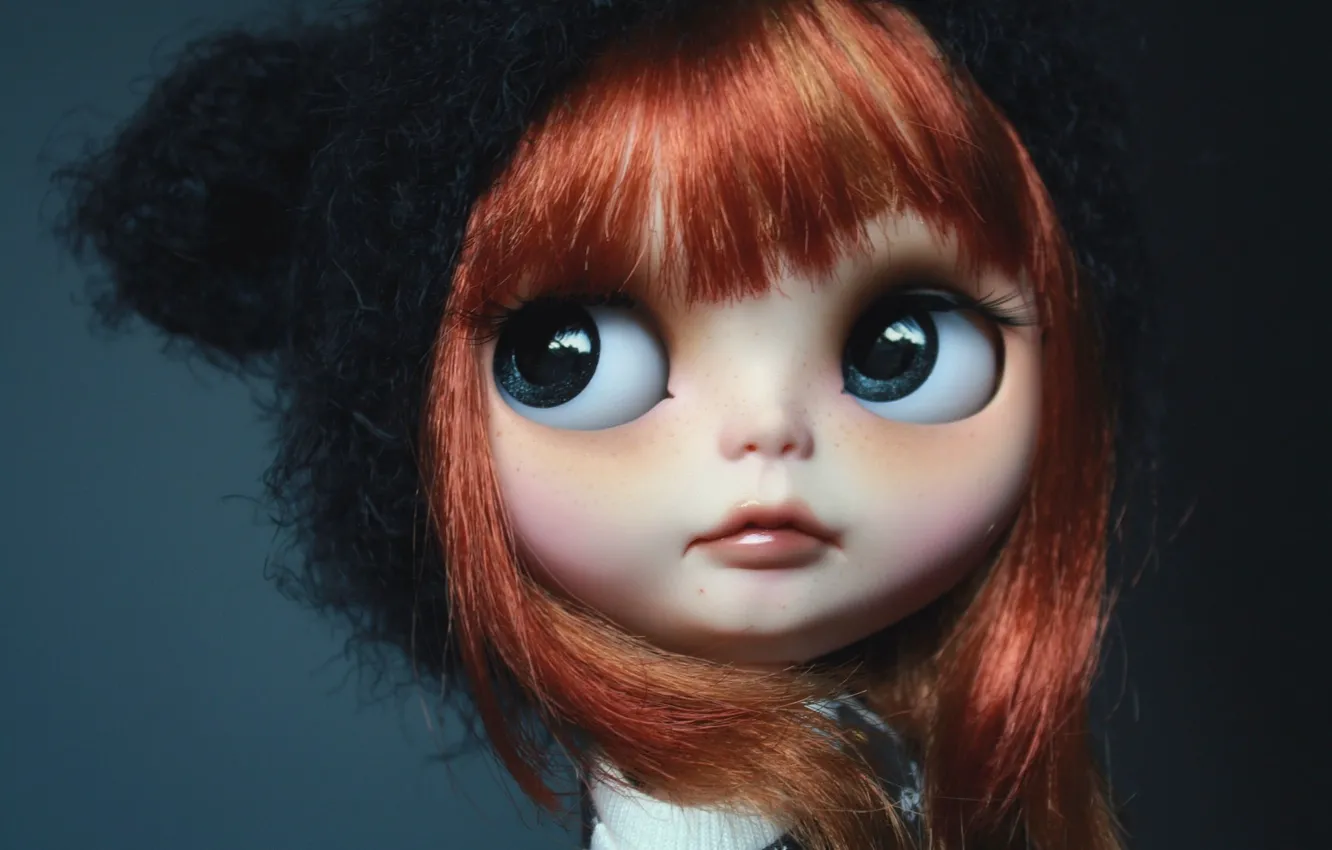 Photo wallpaper look, hat, toy, doll, red