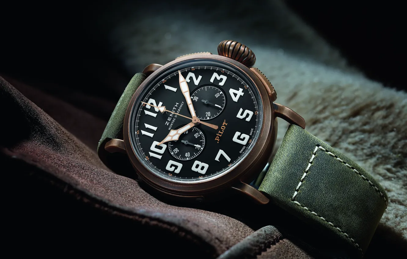 Photo wallpaper Zenit, Zenith, Swiss Luxury Watches, Swiss wrist watches luxury, analog watch, aviation watch in a …