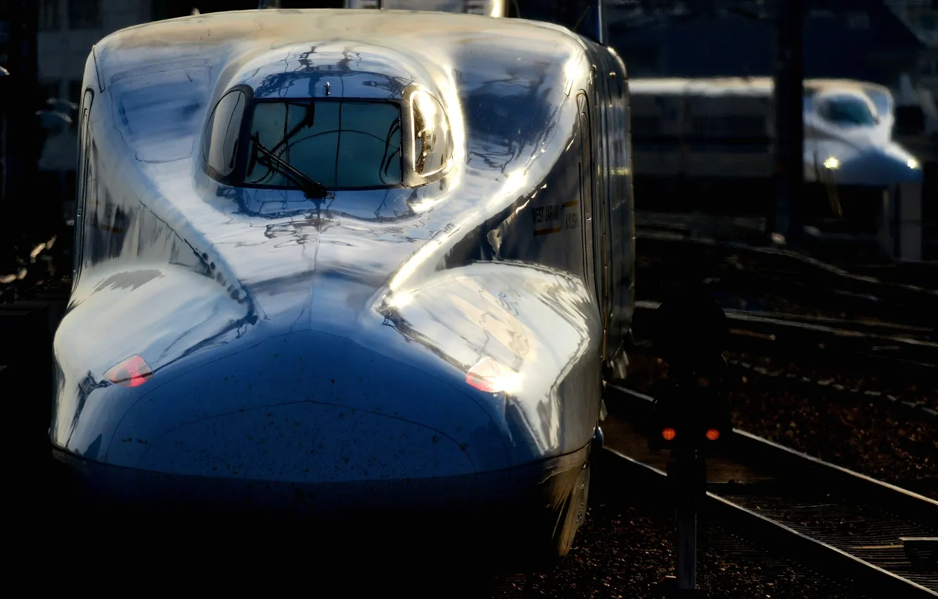 Photo wallpaper train, railroad, the front