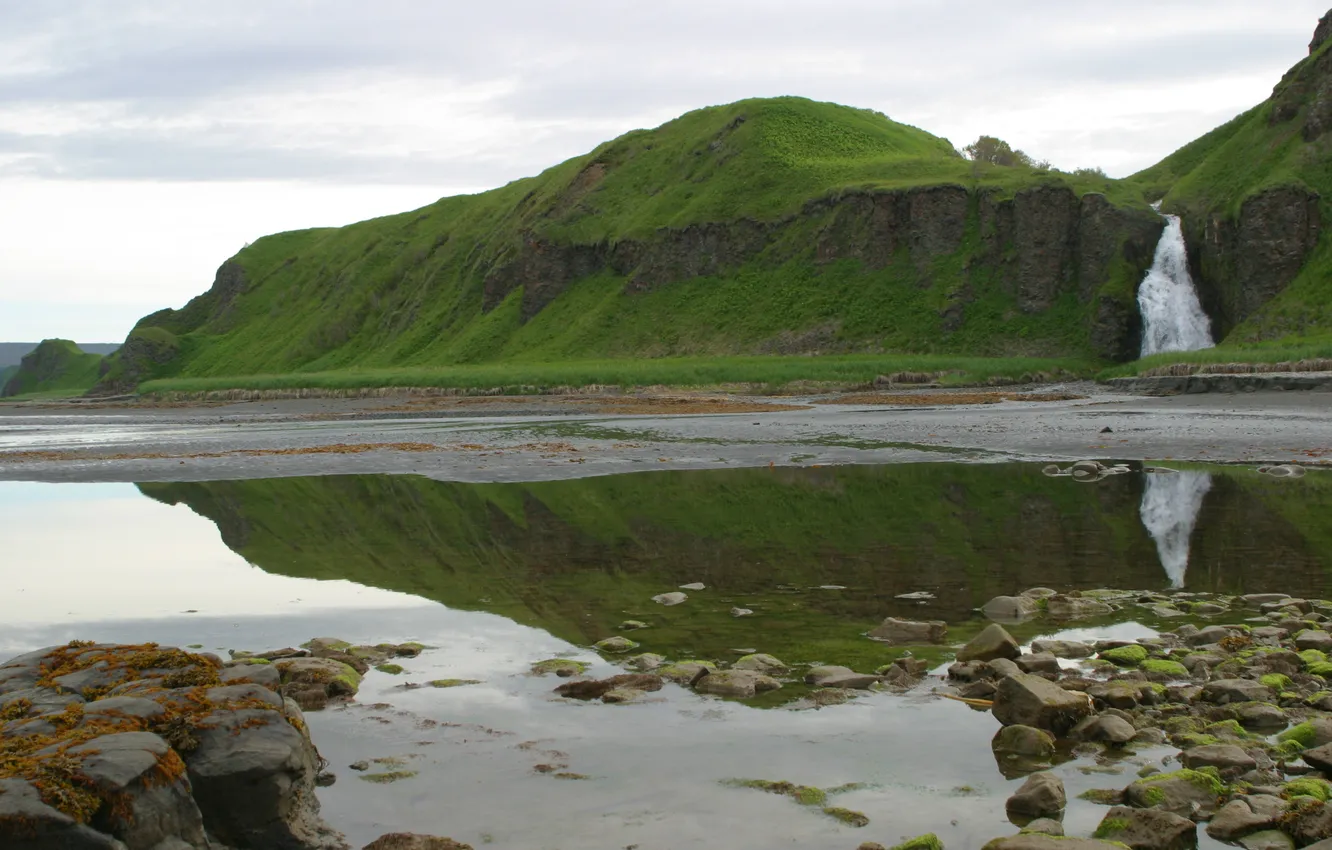 Photo wallpaper nature, stones, photo, rocks, waterfall, Kamchatka