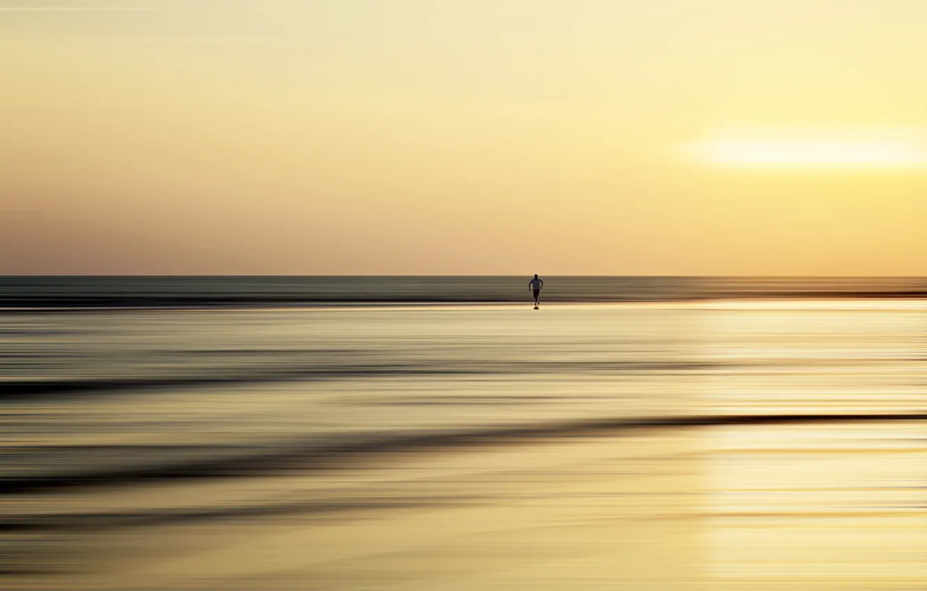 Photo wallpaper sea, shore, people