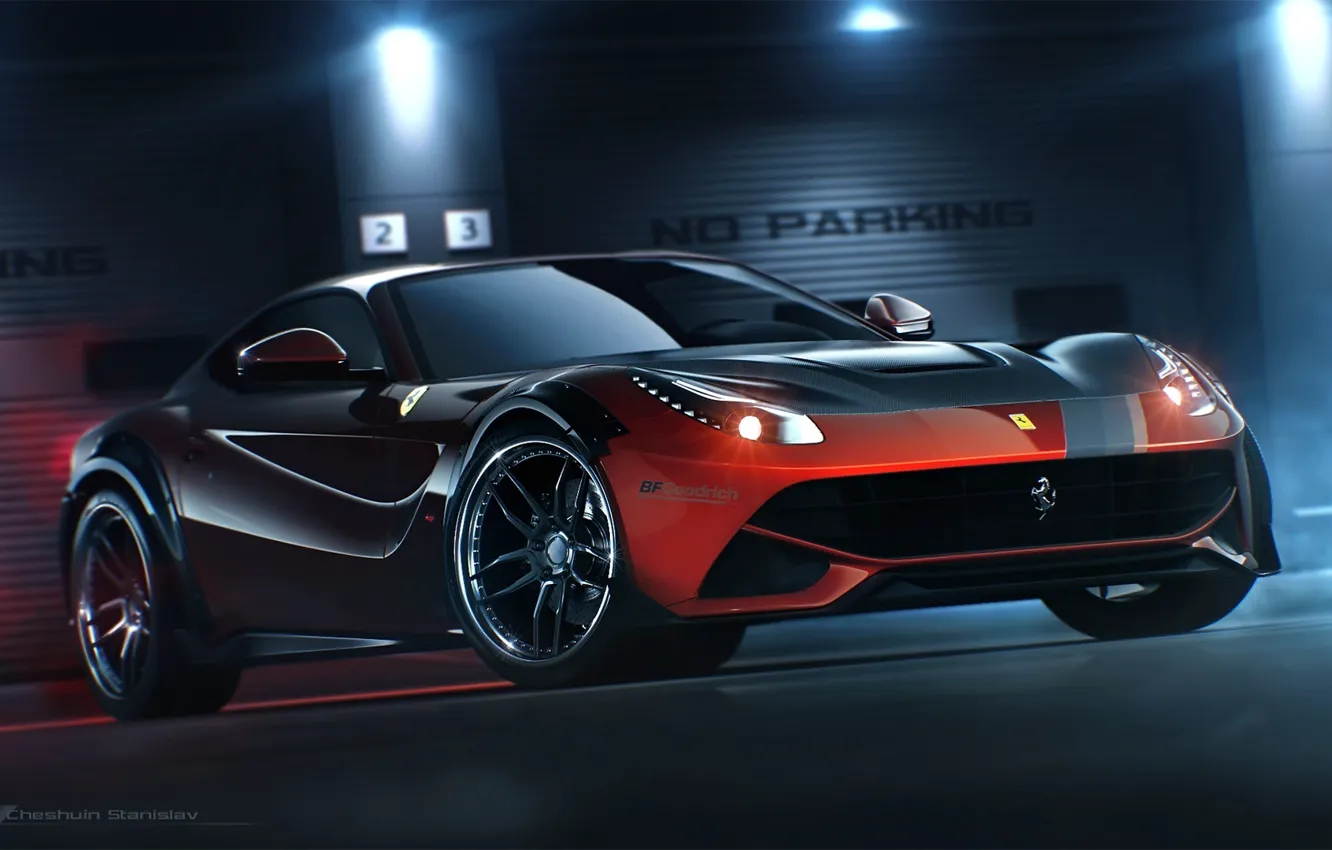 Photo wallpaper Ferrari, Red, Front, Tuning, Berlinetta, F12, 2014, Ligth
