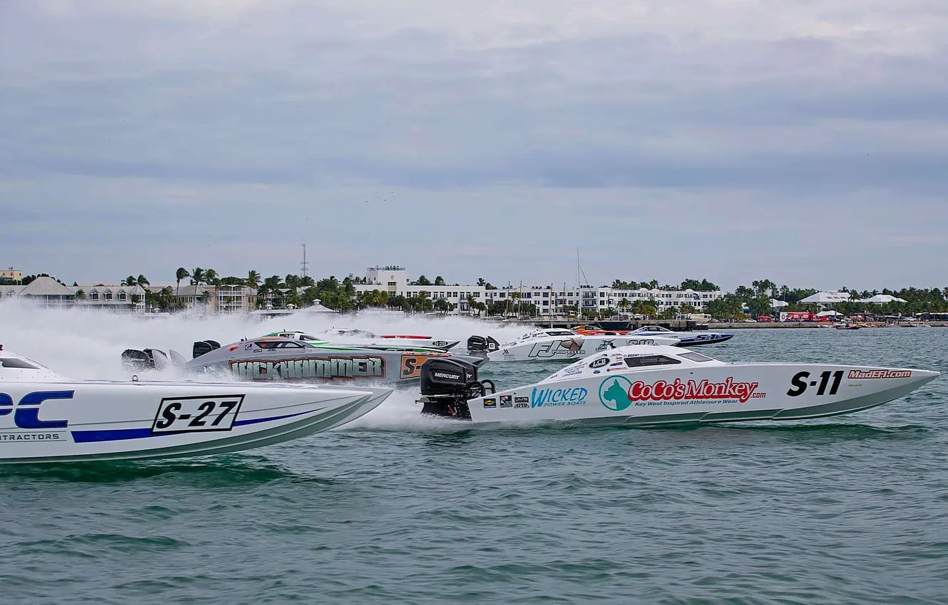 Photo wallpaper boat, race, speed