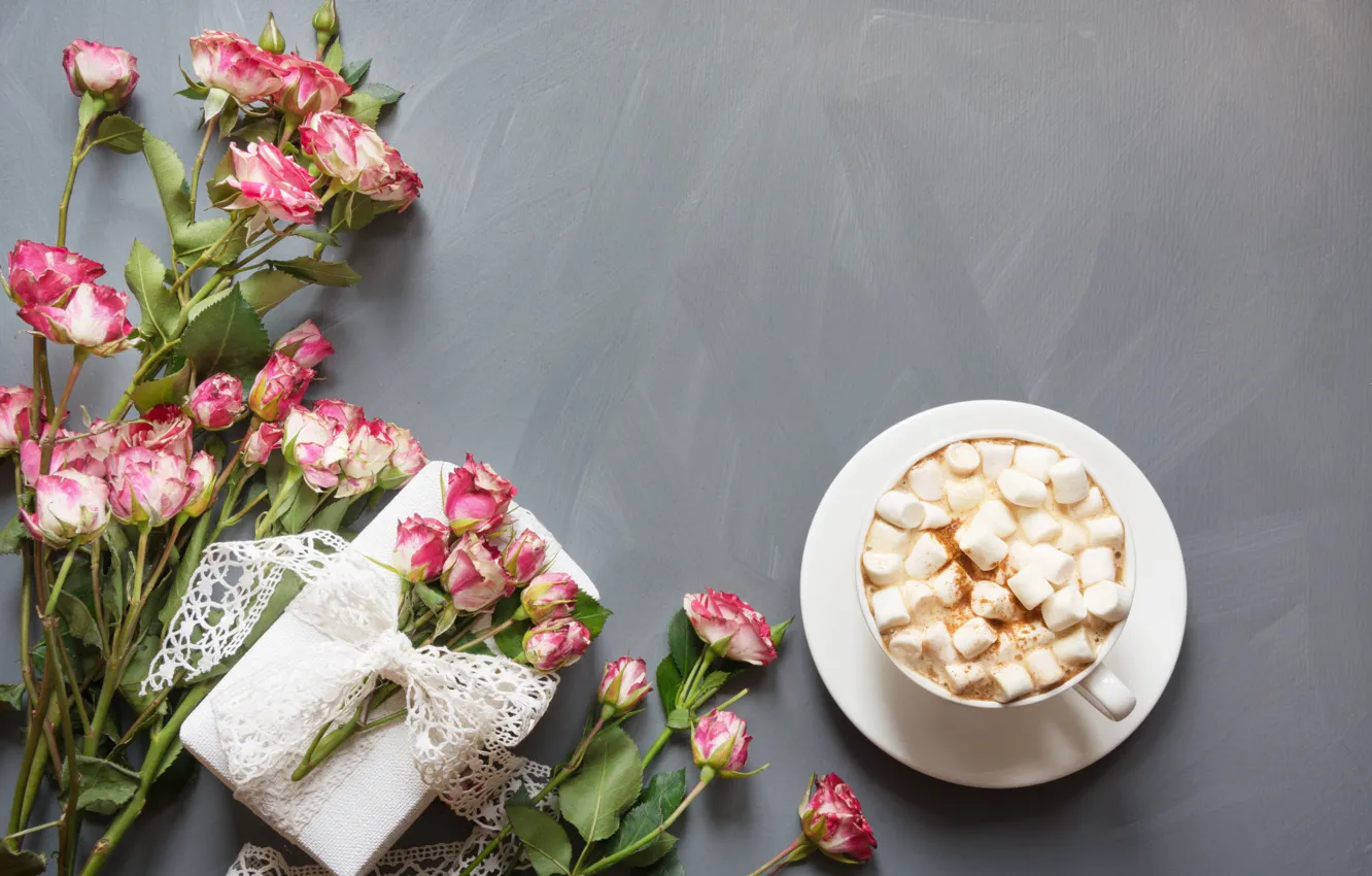 Photo wallpaper gift, roses, bouquet, Lazhko Svetlana