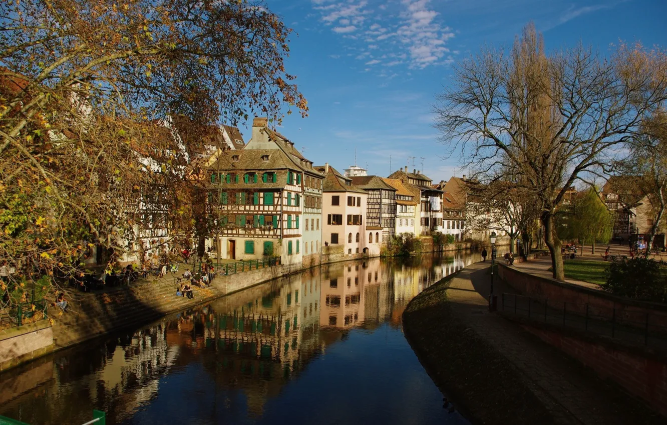 Photo wallpaper city, river, Town
