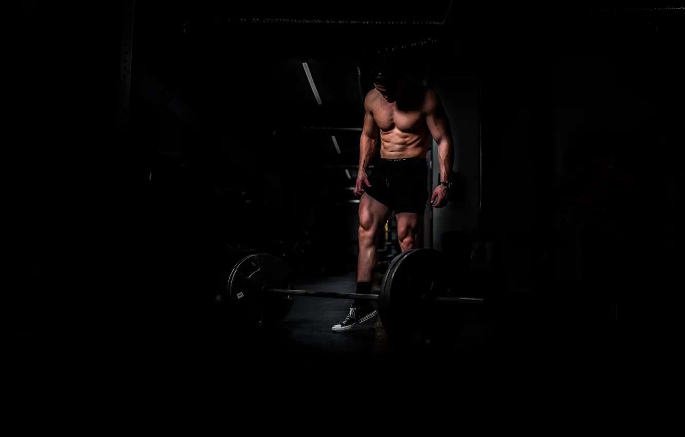 Photo wallpaper Muscle, studio, man, Sport, workout, fitness, strong, bodybuilding