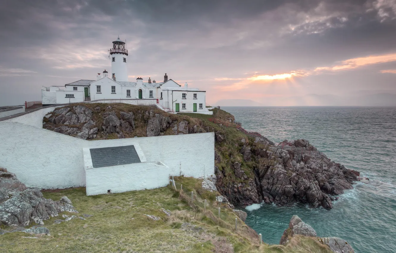 Photo wallpaper sea, landscape, rocks, lighthouse