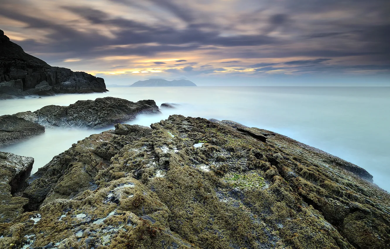Photo wallpaper sea, landscape, nature, rocks