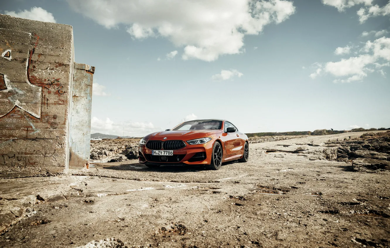 Photo wallpaper wall, coupe, BMW, Coupe, 2018, 8-Series, dark orange, M850i xDrive