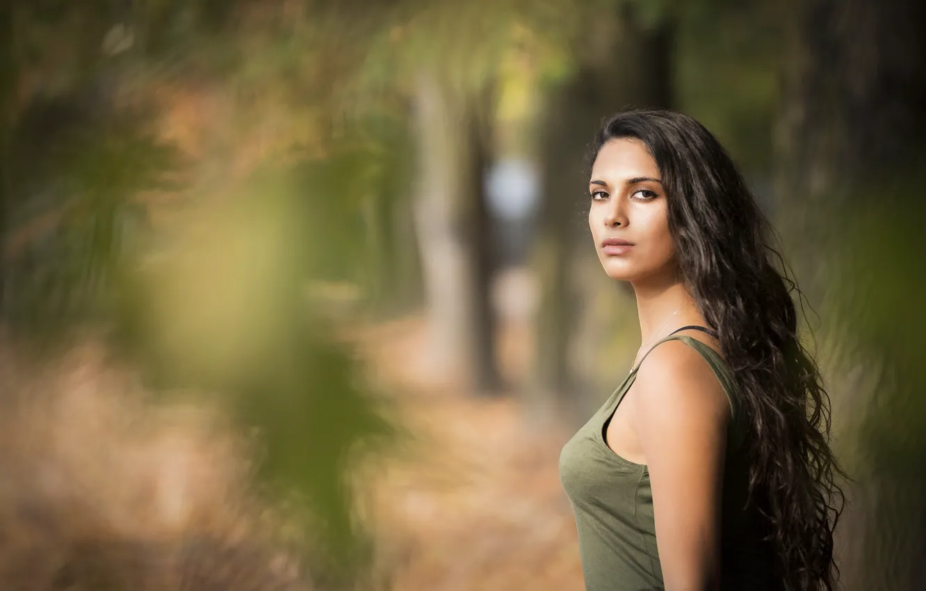 Photo wallpaper face, background, model, hair, Joanna