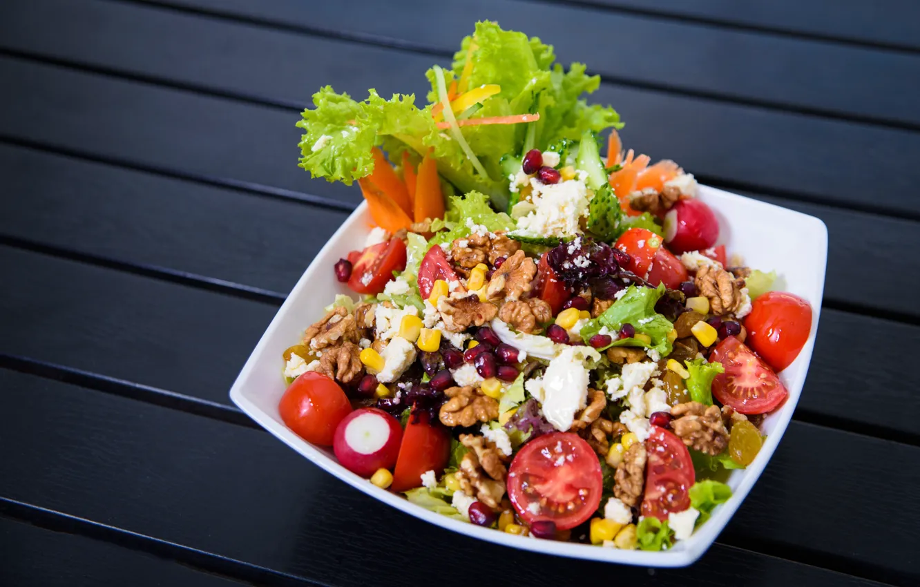 Photo wallpaper vegetables, dish, salad