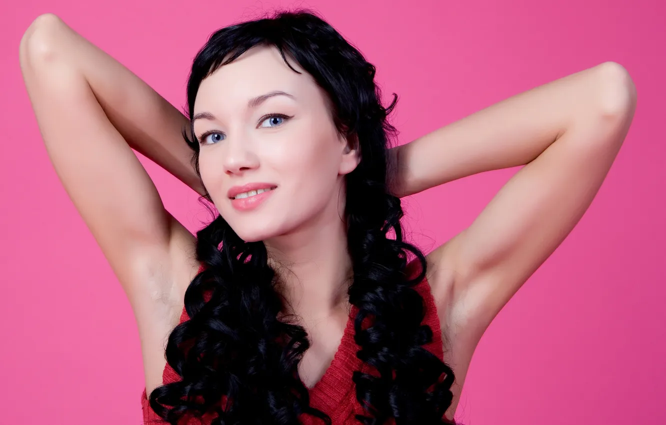 Photo wallpaper smile, model, brunette, Loreen A