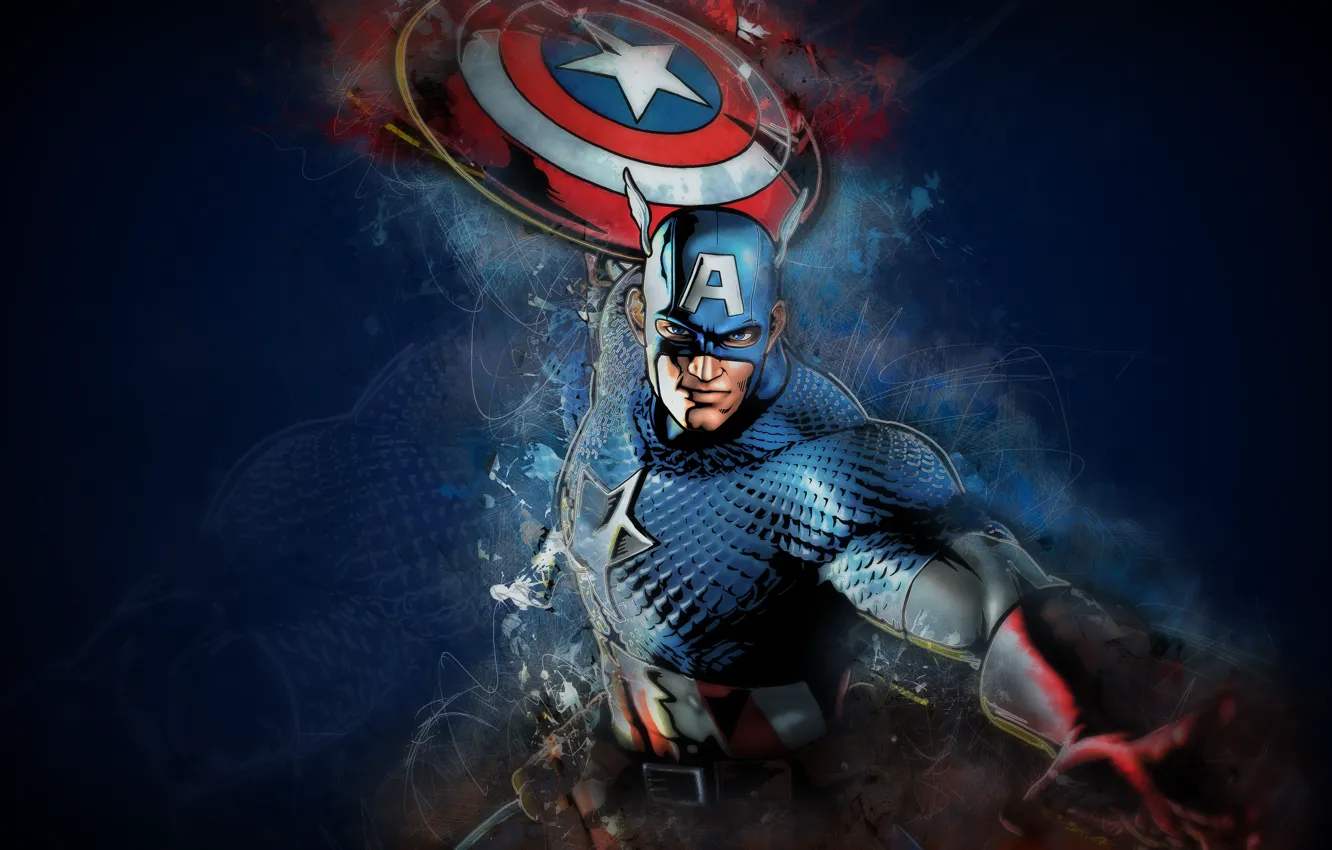 Photo wallpaper fantasy, Marvel, comics, Captain America, digital art, artwork, mask, superhero