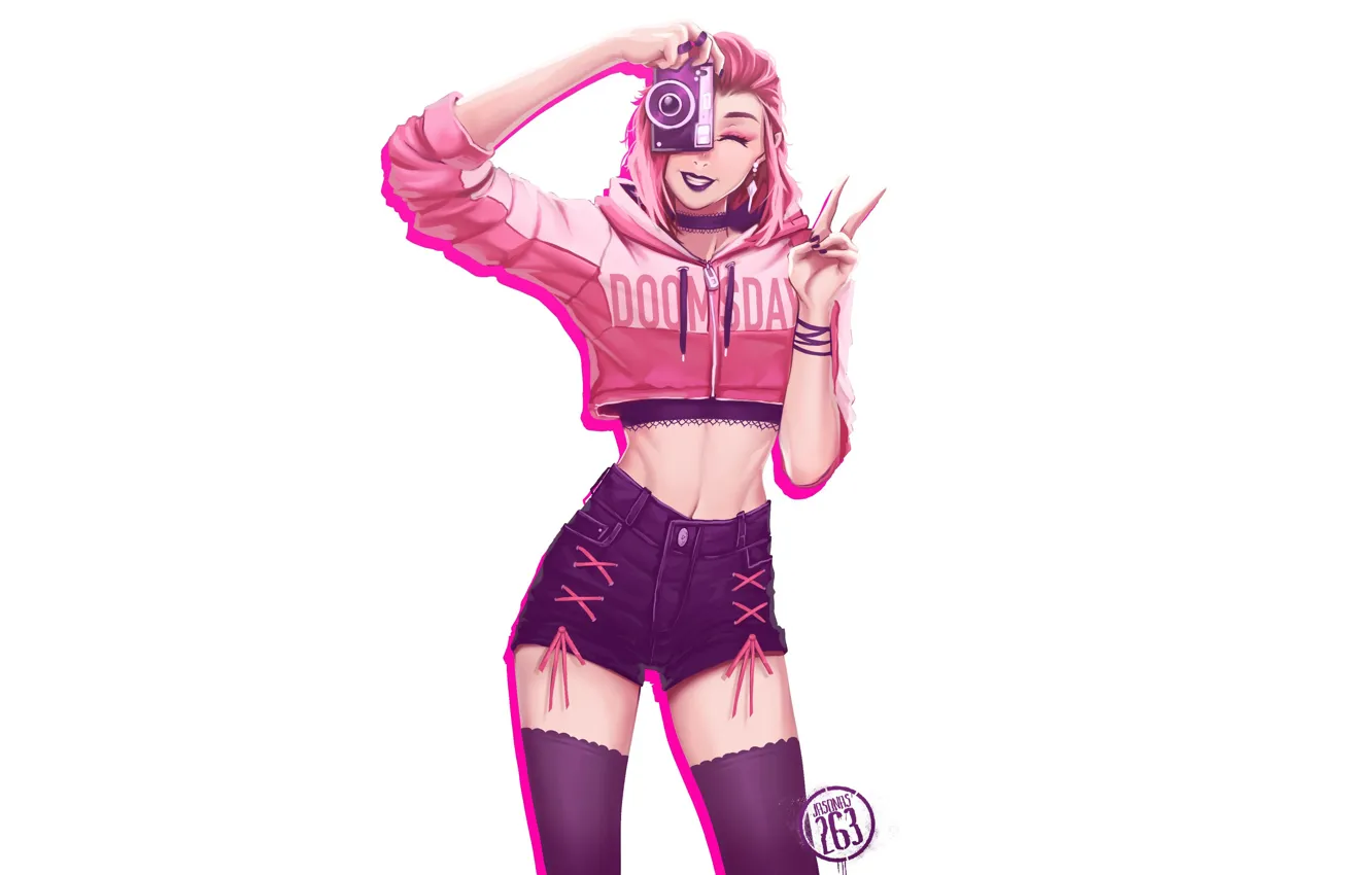 Photo wallpaper girl, style, minimalism, camera, art, the camera, girl, art