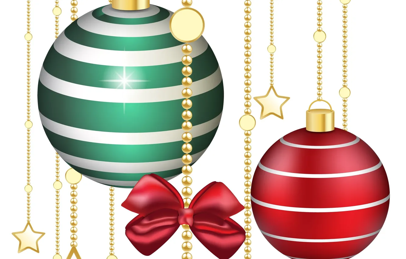 Photo wallpaper balls, new year, vector graphics