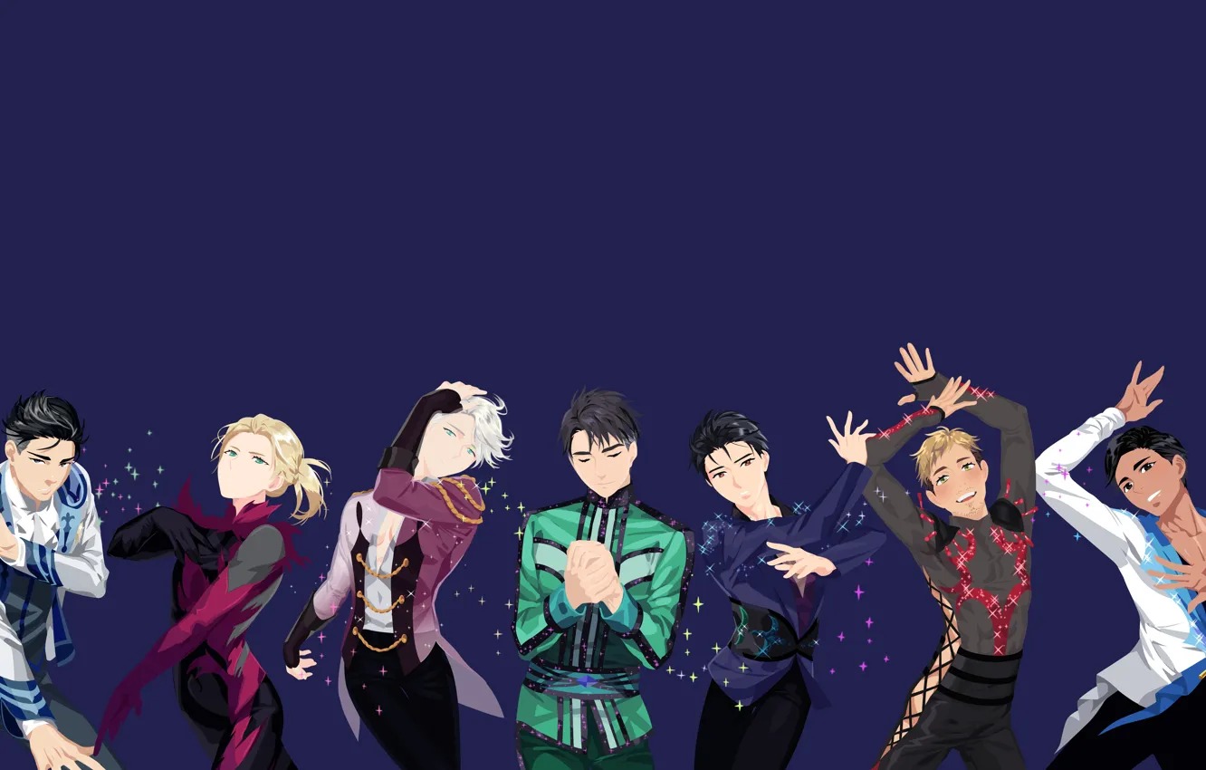 Photo wallpaper background, anime, guys, Yuri on the ice, Yuri On Ice