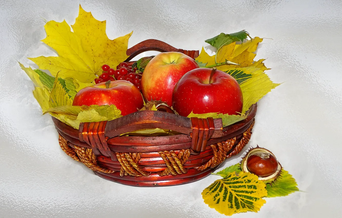 Photo wallpaper nature, mood, apples, beauty, beautiful, basket, beautiful, beauty