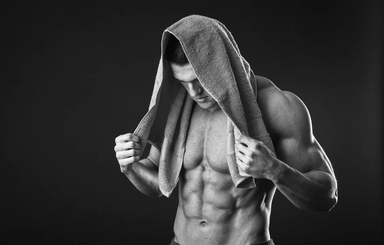 Photo wallpaper power, towel, abs