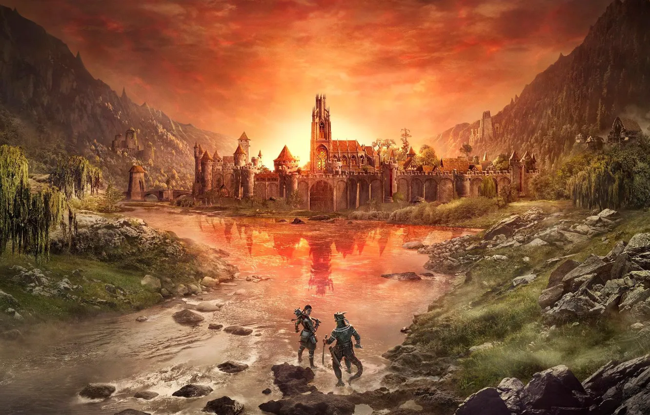 Photo wallpaper fortress, the Argonian, The Elder Scrolls Online, tes online, THE ELDER SCROLLS ONLINE: BLACKWOOD