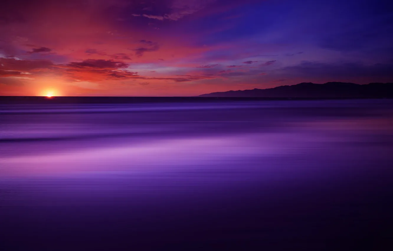 Photo wallpaper color, the sun, california, the Pacific ocean, The Power Of Purple