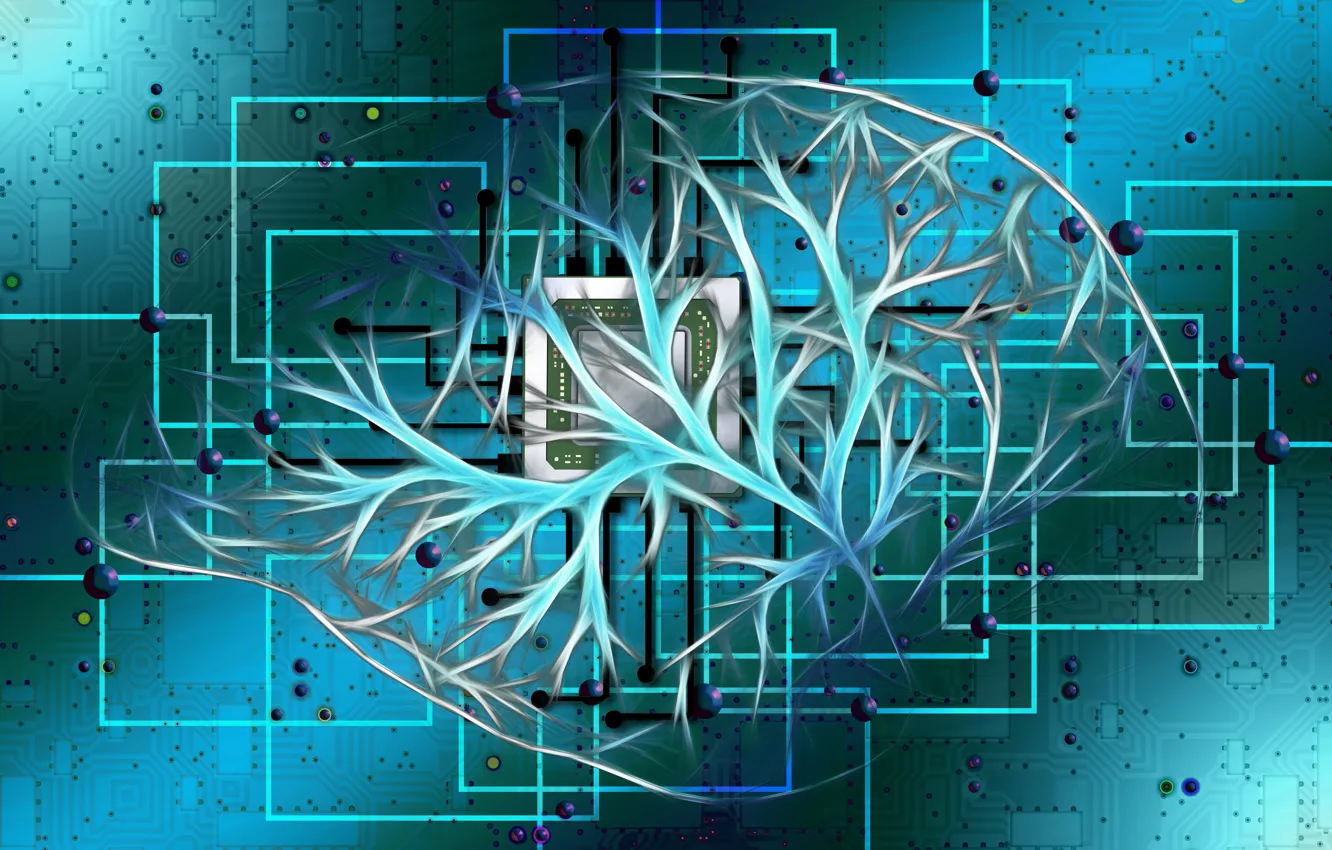 Photo wallpaper brain, processor, chip