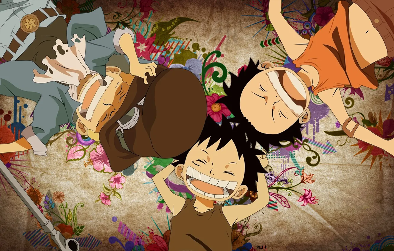 Photo wallpaper Anime, Luffy, Vanpis, ACE, clogs