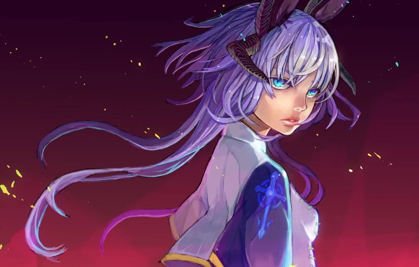 Photo wallpaper look, girl, the demon, indifference, art, sono