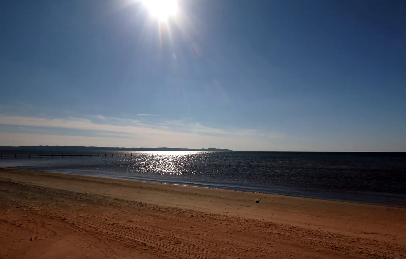 Photo wallpaper sea, beach, the sky