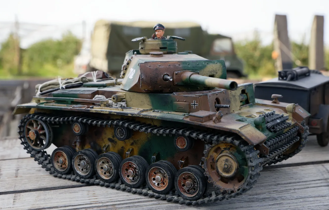 Photo wallpaper toy, tank, model