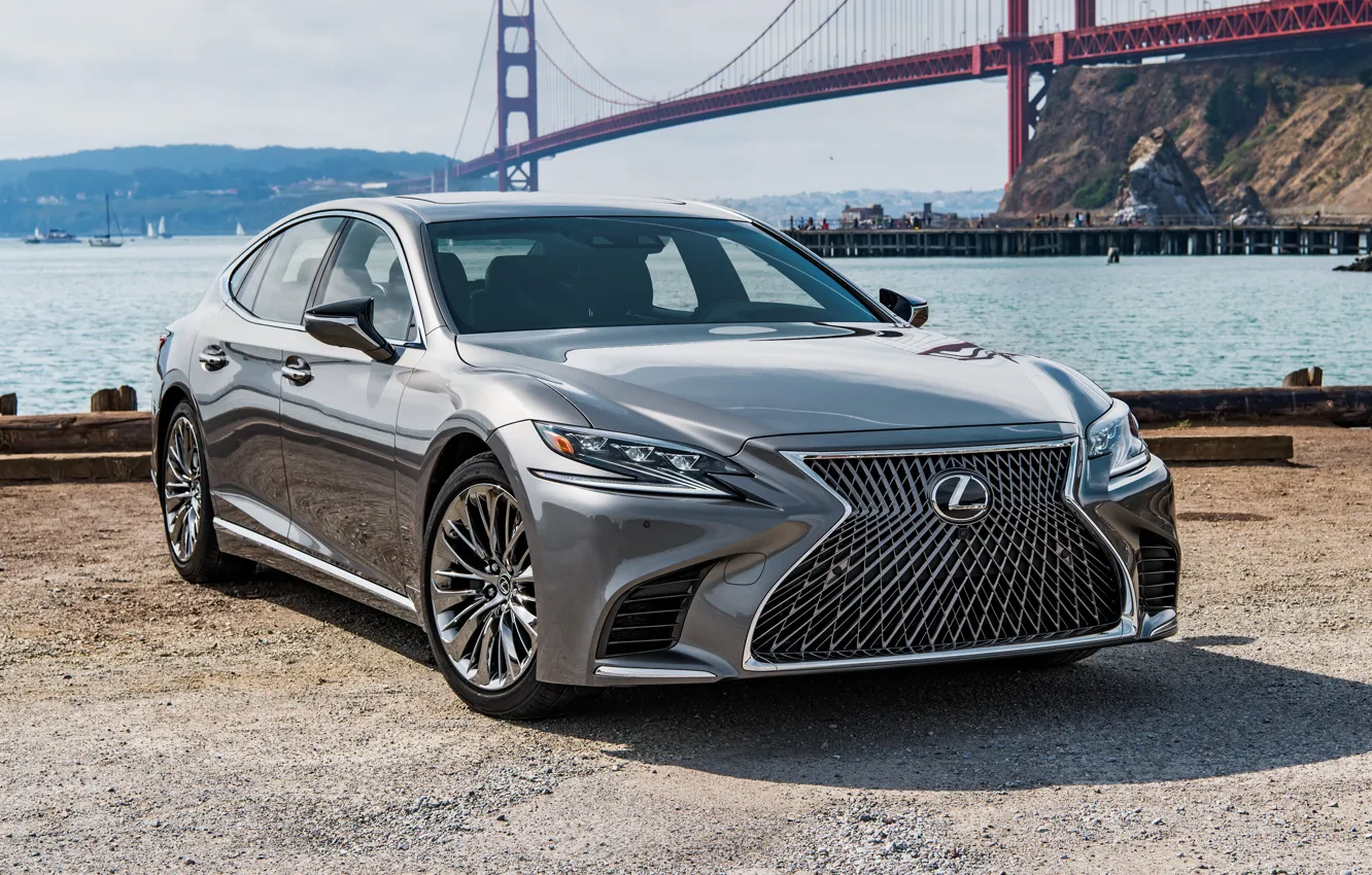 Photo wallpaper Sedan, San Francisco, Golden Gate, San Francisco, Sedan, Silver, Golden Gate, Premium, LS500