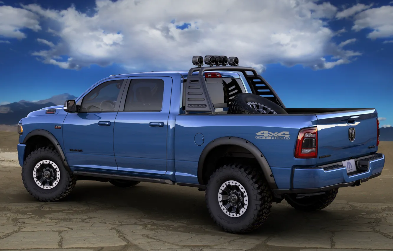 Photo wallpaper Dodge, Blue, Ram, Off road