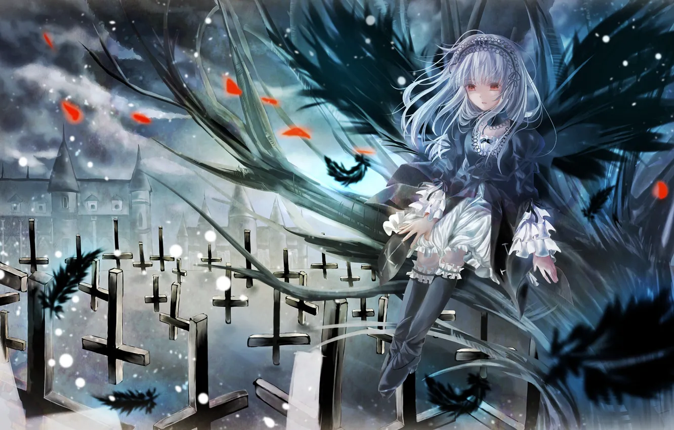 Photo wallpaper girl, cross, angel, art, rozen maiden, Rozen maiden