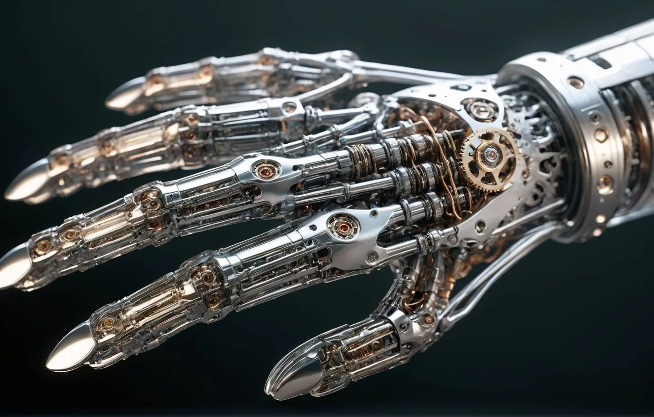 Photo wallpaper robot, hand, 3D graphics