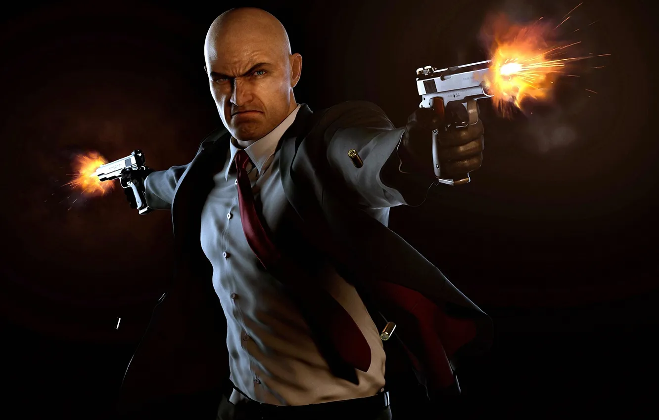 Photo wallpaper gun, bald, killer, killer, Hitman Absolution