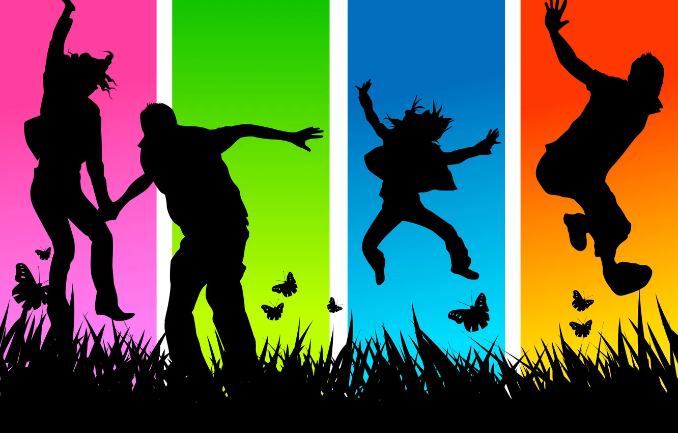 Photo wallpaper mood, jump, people